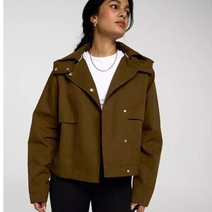 Calia Women's Tan Crop Hooded Trench Coat